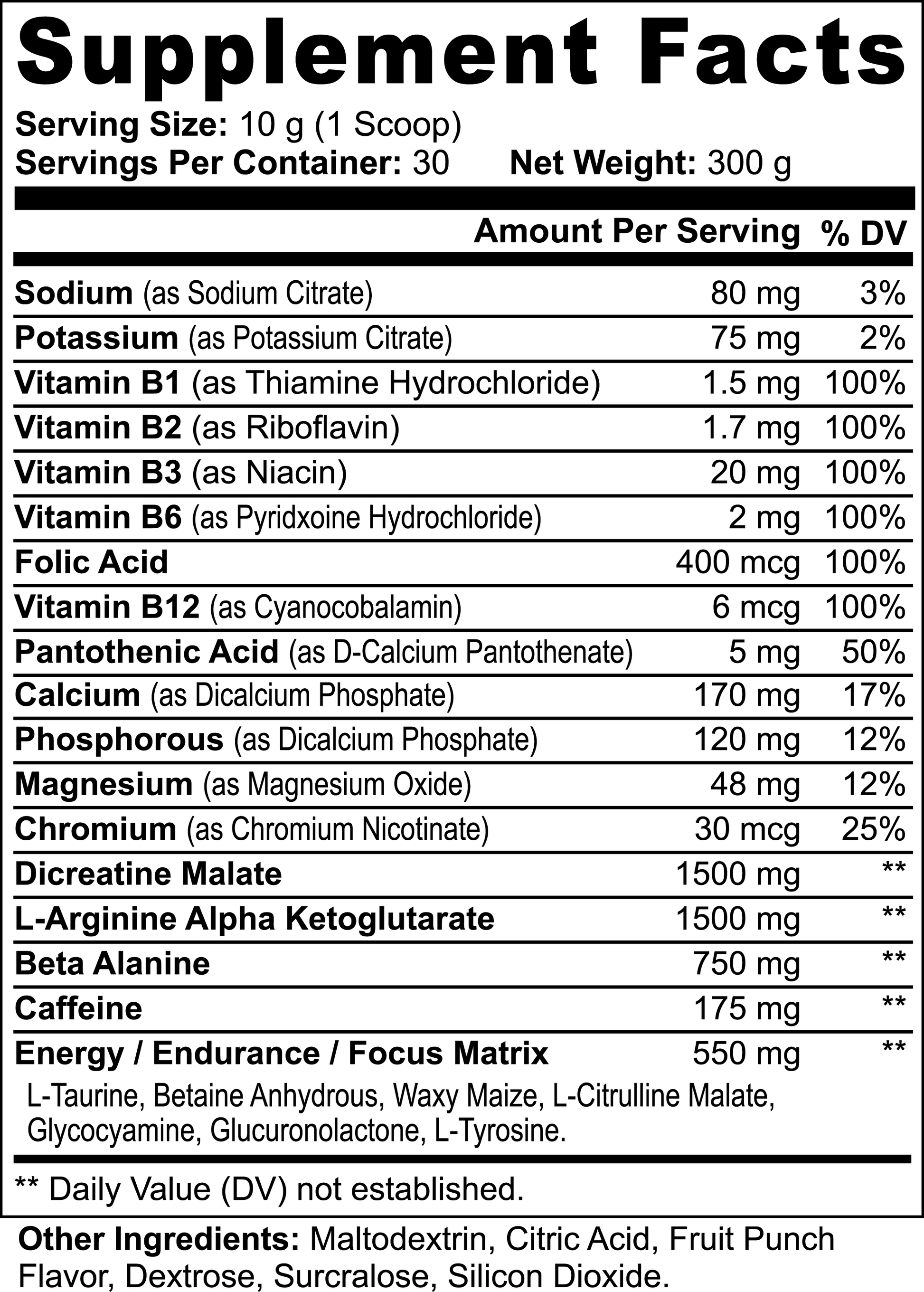 GodFit Nitric Shock Pre-Workout Powder (Fruit Punch)
